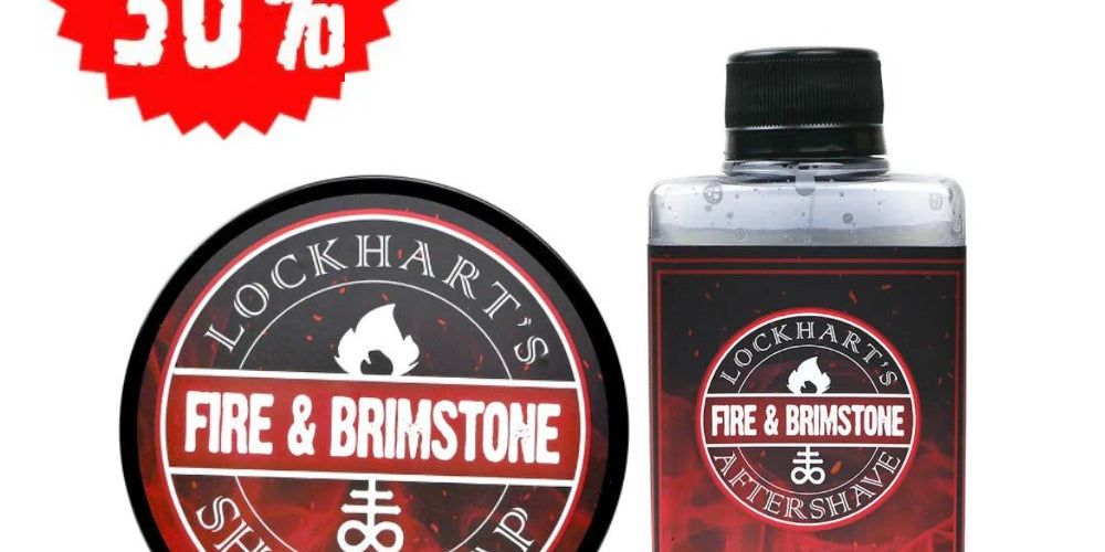 2 Pack Fire and Brimstone Shave Soap and Aftershave - Lockhart's Authentic Grooming Company, LLC