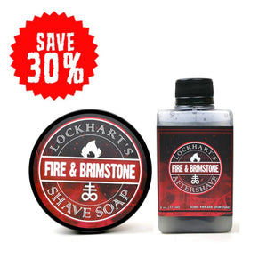 2 Pack Fire and Brimstone Shave Soap and Aftershave - Lockhart's Authentic Grooming Company, LLC