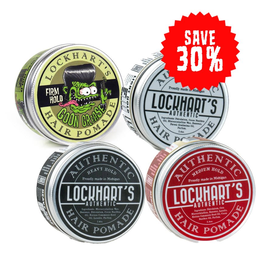 4 Pack Oil Based Pomade Bundle - 30% off - Lockhart's Authentic Grooming Company, LLC