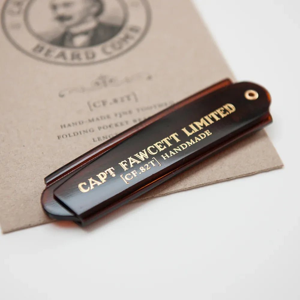 Captain Fawcett Folding Pocket Beard Comb - Lockhart's Authentic Grooming Company, LLC