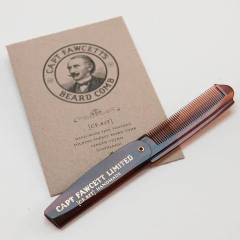 Captain Fawcett Folding Pocket Moustache Comb - Lockhart's Authentic Grooming Company, LLC