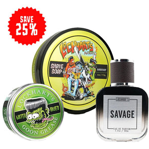 Savage Trio Bundle - Savage EDP, Barbershop Shave Soap, Water Based Goon Grease - Lockhart's Authentic Grooming Company, LLC